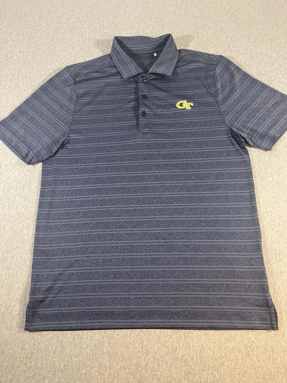 Cutter & Buck Georgia Tech Yellow Jackets Forge Recycled Fine Line Stripe Polo L